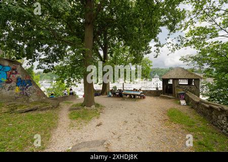 Salzburg, Österreich. Juli 2024. Panoramablick vom Kapuzinerberg Nord ins Stadtzentrum Stockfoto