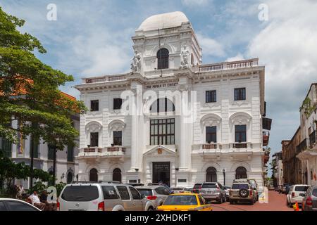 Die kunstvolle Fassade des Museums für Panamische Geschichte Casco Historico Old Town Panama City Stockfoto