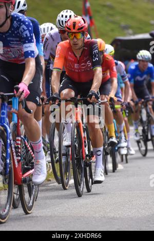 Bareges, Frankreich, 13. Juli 2024: Der INEOS Grenadiers-Radfahrer Michal Kwiatkowski (35) während der 14. Etappe der Tour de France 2024 zwischen Pau und Saint-Lary-Soulan Pla d´Adet, am 13. Juli 2024 in Bareges, Frankreich. Quelle: Alberto Brevers / Alamy Live News. Stockfoto