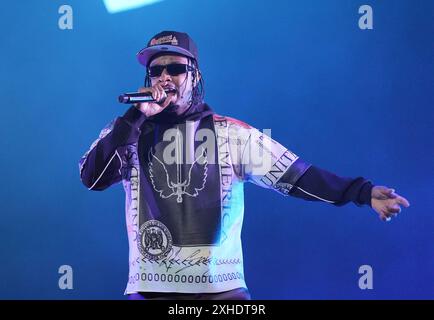 21 Savage tritt auf der Hauptbühne beim Wireless Festival im Finsbury Park in London auf. Bilddatum: Samstag, 13. Juli 2024. Stockfoto