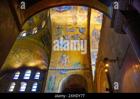 Innenmosaiken in der Markuskirche. Venedig Italien. Stockfoto