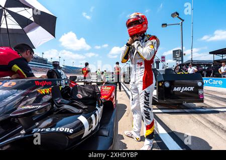 Newton, Ia, USA. Juli 2024. PIETRO FITTIPALDI (30) aus Miami, Florida, bereitet sich auf die Qualifikation für den Hy-Vee Homefront 250 auf dem Iowa Speedway in Newton, IA vor. (Kreditbild: © Walter G. Arce Sr./ASP via ZUMA Press Wire) NUR REDAKTIONELLE VERWENDUNG! Nicht für kommerzielle ZWECKE! Stockfoto