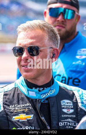 Newton, Ia, USA. Juli 2024. ED CARPENTER (20) aus Indianapolis, Indiana, bereitet sich auf die Qualifikation für den Hy-Vee Homefront 250 auf dem Iowa Speedway in Newton, IA vor. (Kreditbild: © Walter G. Arce Sr./ASP via ZUMA Press Wire) NUR REDAKTIONELLE VERWENDUNG! Nicht für kommerzielle ZWECKE! Stockfoto