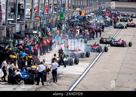 Newton, Ia, USA. Juli 2024. Auf dem Iowa Speedway wird die Hy-Vee Homefront 250 in Newton, IA, ausgetragen. (Kreditbild: © Walter G. Arce Sr./ASP via ZUMA Press Wire) NUR REDAKTIONELLE VERWENDUNG! Nicht für kommerzielle ZWECKE! Stockfoto