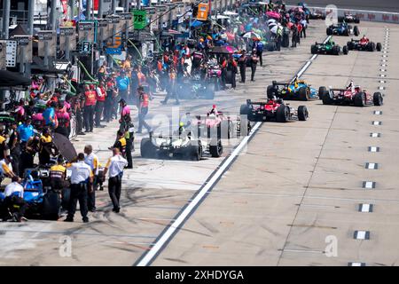 Newton, Ia, USA. Juli 2024. Auf dem Iowa Speedway wird die Hy-Vee Homefront 250 in Newton, IA, ausgetragen. (Kreditbild: © Walter G. Arce Sr./ASP via ZUMA Press Wire) NUR REDAKTIONELLE VERWENDUNG! Nicht für kommerzielle ZWECKE! Stockfoto