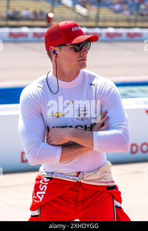 Newton, Ia, USA. Juli 2024. JOSEF NEWGARDEN (2) aus Nashville, Tennessee, bereitet sich auf die Qualifikation für den Hy-Vee Homefront 250 auf dem Iowa Speedway in Newton, IA vor. (Kreditbild: © Walter G. Arce Sr./ASP via ZUMA Press Wire) NUR REDAKTIONELLE VERWENDUNG! Nicht für kommerzielle ZWECKE! Stockfoto
