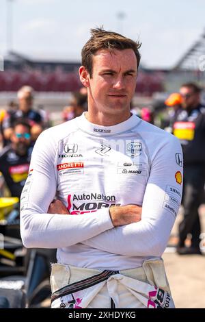 Newton, Ia, USA. Juli 2024. KYLE KIRKWOOD (27) aus Jupiter, Florida, bereitet sich auf die Qualifikation für den Hy-Vee Homefront 250 auf dem Iowa Speedway in Newton, IA vor. (Kreditbild: © Walter G. Arce Sr./ASP via ZUMA Press Wire) NUR REDAKTIONELLE VERWENDUNG! Nicht für kommerzielle ZWECKE! Stockfoto