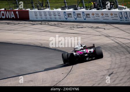 Newton, Ia, USA. Juli 2024. Felix Rosenqvist (60) aus Varnamo, Schweden, trainiert für die Hy-Vee Homefront 250 auf dem Iowa Speedway in Newton, IA. (Kreditbild: © Walter G. Arce Sr./ASP via ZUMA Press Wire) NUR REDAKTIONELLE VERWENDUNG! Nicht für kommerzielle ZWECKE! Stockfoto