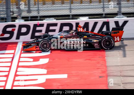 Newton, Ia, USA. Juli 2024. SANTINO FERRUCCI (14) aus Woodbury, Connecticut, trainiert für die Hy-Vee Homefront 250 auf dem Iowa Speedway in Newton, IA. (Kreditbild: © Walter G. Arce Sr./ASP via ZUMA Press Wire) NUR REDAKTIONELLE VERWENDUNG! Nicht für kommerzielle ZWECKE! Stockfoto