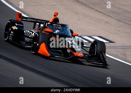 Newton, Ia, USA. Juli 2024. SANTINO FERRUCCI (14) aus Woodbury, Connecticut, trainiert für die Hy-Vee Homefront 250 auf dem Iowa Speedway in Newton, IA. (Kreditbild: © Walter G. Arce Sr./ASP via ZUMA Press Wire) NUR REDAKTIONELLE VERWENDUNG! Nicht für kommerzielle ZWECKE! Stockfoto