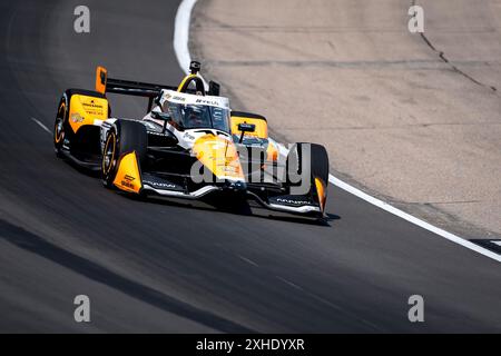 Newton, Ia, USA. Juli 2024. ALEXANDER ROSSI (7) aus Nevada City, Kalifornien, trainiert für den Hy-Vee Homefront 250 auf dem Iowa Speedway in Newton, IA. (Kreditbild: © Walter G. Arce Sr./ASP via ZUMA Press Wire) NUR REDAKTIONELLE VERWENDUNG! Nicht für kommerzielle ZWECKE! Stockfoto