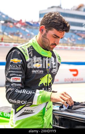 Newton, Ia, USA. Juli 2024. RINUS VEEKAY (21) aus Hoofddorp (Niederlande) bereitet sich auf die Qualifikation für den Hy-Vee Homefront 250 auf dem Iowa Speedway in Newton, IA vor. (Kreditbild: © Walter G. Arce Sr./ASP via ZUMA Press Wire) NUR REDAKTIONELLE VERWENDUNG! Nicht für kommerzielle ZWECKE! Stockfoto