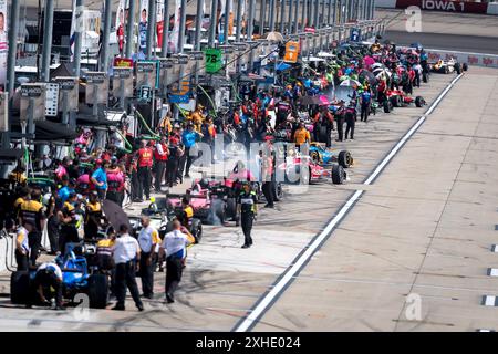 Newton, Ia, USA. Juli 2024. Auf dem Iowa Speedway wird die Hy-Vee Homefront 250 in Newton, IA, ausgetragen. (Kreditbild: © Walter G. Arce Sr./ASP via ZUMA Press Wire) NUR REDAKTIONELLE VERWENDUNG! Nicht für kommerzielle ZWECKE! Stockfoto