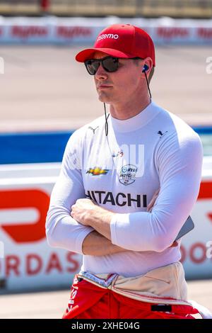 Newton, Ia, USA. Juli 2024. JOSEF NEWGARDEN (2) aus Nashville, Tennessee, bereitet sich auf die Qualifikation für den Hy-Vee Homefront 250 auf dem Iowa Speedway in Newton, IA vor. (Kreditbild: © Walter G. Arce Sr./ASP via ZUMA Press Wire) NUR REDAKTIONELLE VERWENDUNG! Nicht für kommerzielle ZWECKE! Stockfoto