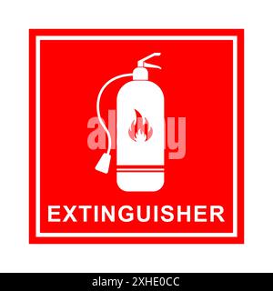 Feuerlöscher-Schildervorlage. Vektordesign. Stock Vektor