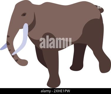 Wollmammut, ausgestorbenes Tier aus dem pleistozän, in isometrischer Sicht Stock Vektor