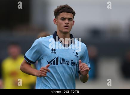 Hartlepool United's Max Storey während des Freundschaftsspiels zwischen West Auckland Town und Hartlepool United in der Darlington Road, West Auckland am Samstag, den 13. Juli 2024. (Foto: Michael Driver | MI News) Credit: MI News & Sport /Alamy Live News Stockfoto