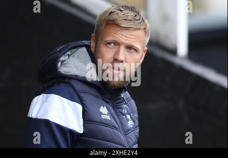 Hartlepool United hat am Samstag, den 13. Juli 2024, das Freundschaftsspiel zwischen West Auckland Town und Hartlepool United in der Darlington Road, West Auckland, in West Auckland, ausgetragen. (Foto: Michael Driver | MI News) Credit: MI News & Sport /Alamy Live News Stockfoto