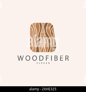 Holz-Logo, Holzfaser-Rindenschicht-Vektor, Baumstamm Inspiration Illustration Design Stock Vektor