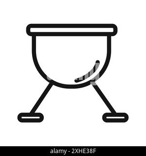 Brazier Icon Vektorsymbol oder Zeichensatz Kollektion in schwarz-weiß-Umrandung Stock Vektor