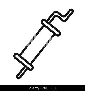 Schalldämpfersymbol Vektorsymbol oder Zeichensatzsammlung in schwarz-weißer Umrandung Stock Vektor