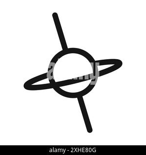 quasar Icon Vektorsymbol oder Zeichensatz Sammlung in schwarz-weiß-Umrandung Stock Vektor