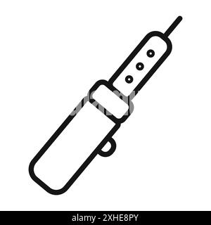 Lötkolben Symbol Vektorsymbol oder Schildersatz Kollektion in schwarz-weißer Umrandung Stock Vektor