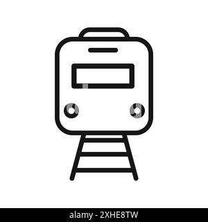 U-Bahn-Symbol Vektorsymbol oder Zeichensatz-Sammlung in Schwarzweiß-Umrandung Stock Vektor