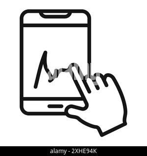 Finger bestätigt Signature-Symbol Vektorsymbol oder Zeichensatz-Sammlung in Schwarz-weiß-Kontur Stock Vektor