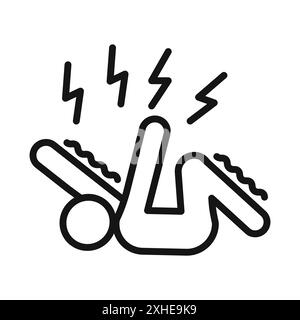 Epilepsie-Symbol Vektorsymbol oder Zeichensatz-Sammlung in schwarz-weiß-Umrandung Stock Vektor