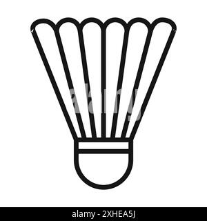 Shuttlecock-Symbol Vektorsymbol oder Zeichensatz-Sammlung in Schwarz-weiß-Umrandung Stock Vektor