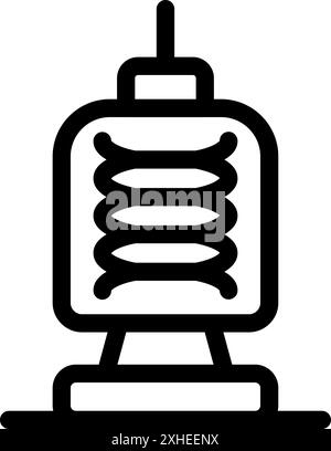 Hoch stehender Funkturm, der Signale mit elektromagnetischen Wellen für die Kommunikation überträgt Stock Vektor