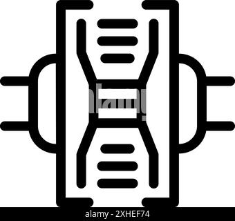 Schwarzes Umrisssymbol, das eine Komponente einer elektronischen Leiterplatte darstellt, nützlich zur Erläuterung elektronischer Konzepte Stock Vektor