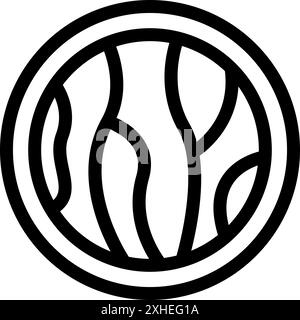 Schwarz-weiß-Symbol, das die Auswirkungen des Klimawandels auf eine stilisierte Erde darstellt Stock Vektor