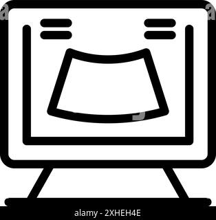 Ultraschallgerät zur Darstellung eines Fetus während einer Schwangerschaftsuntersuchung in der Arztpraxis Stock Vektor