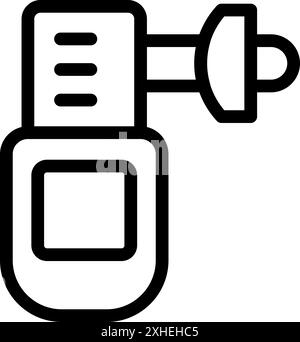 Line Art Icon eines Atealysators, der den Blutalkoholgehalt misst Stock Vektor