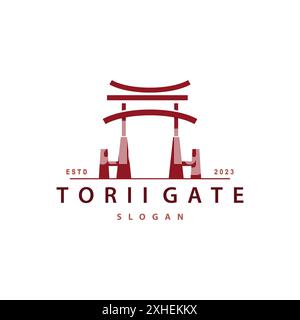 Torii Gate Logo Design Vektor Minimalistische Illustration Vorlage Stock Vektor