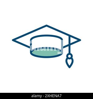 Graduation Cap Symbol Vektor Design Vorlage in weißem Hintergrund Stock Vektor