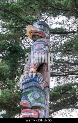 Der Victoria - Morioka Friendship Pole auf dem Gelände von Morioka Castle. Gewidmet am 14. Juni 1995 zum 10. Jahrestag von Victoria, Stockfoto