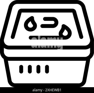 Kunststoffbehälter für die Lieferung von Lebensmitteln, mit Fächern, um Mahlzeiten während des Transports warm zu halten Stock Vektor