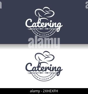 Chef Logo Design Kochen Inspiration Und Chef Hut Mit Simple Lines Für Restaurant Business Marken Stock Vektor