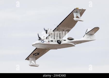 PBY-5A Catalina Flugboot auf der Southport Airshow in Merseyside, England am 13. Juli 2024. Stockfoto