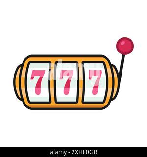 Spielautomat - Jackpot-Symbol Vektor-Design-Vorlage in weißem Hintergrund Stock Vektor