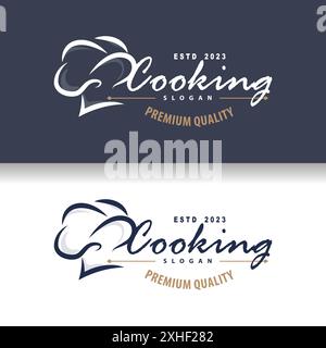 Chef Logo Design Kochen Inspiration Und Chef Hut Mit Simple Lines Für Restaurant Business Marken Stock Vektor