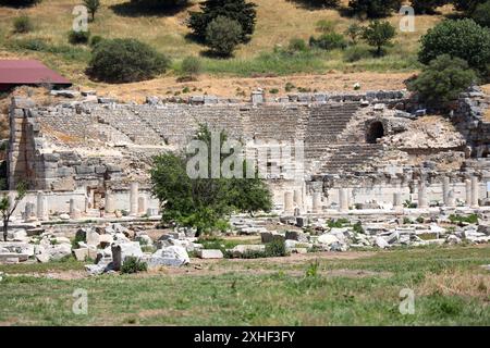 Blick auf das Odeon in der Stadt Ephesus, Türkei Stockfoto