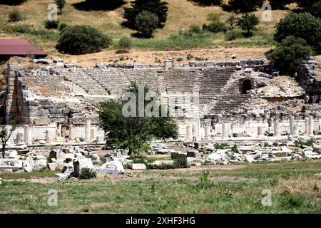 Blick auf das Odeon in der Stadt Ephesus, Türkei Stockfoto