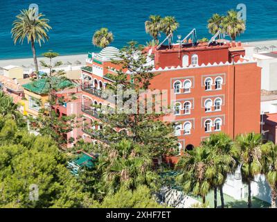 Andalusien in Spanien: Das Hotel Casablanca vom Castillo de San Miguel Stockfoto