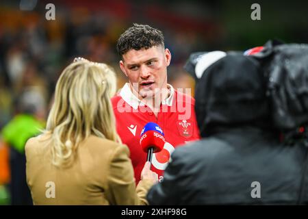 Melbourne, Australien. Juli 2024. Dafydd Jenkins aus Wales wurde während des Spiels Wallabies (Australien) gegen Wales International Rugby Union im Melbourne Rectangular Stadium gesehen. Endpunktzahl: Australien 36:28 Wales. Quelle: SOPA Images Limited/Alamy Live News Stockfoto