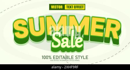 Bearbeitbarer Texteffekt. Sommerangebot. Retro-STYLE. Vektorabbildung Stock Vektor