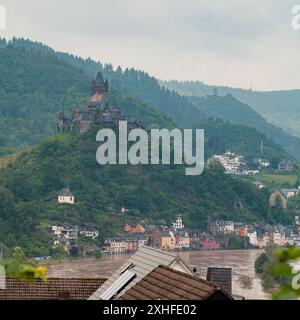 Überflutetes Moseltal Im Mai 2024 Stockfoto